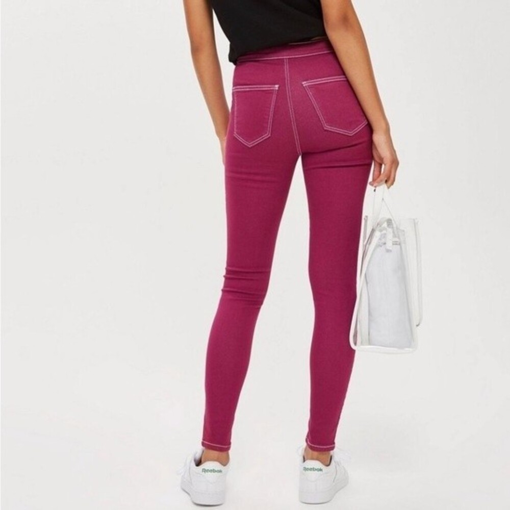 NWT TOPSHOP Moto JONI Berry Purple High‎ Waisted Jeans Size 28 x 30
